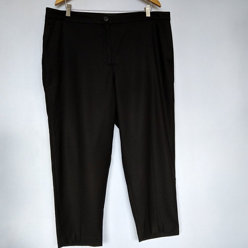 Away The Laid Back Trouser Black Cropped Travel Pants Size 16 New NWT